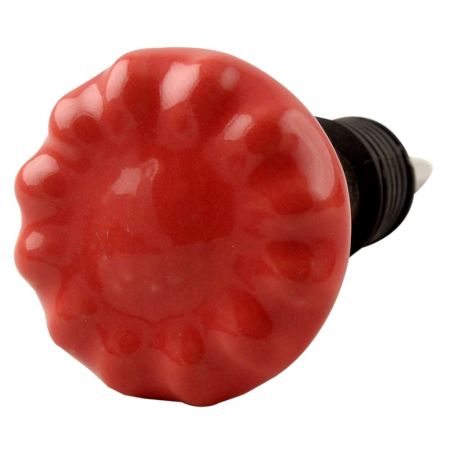 Red Flower Ceramic Wine Stopper 